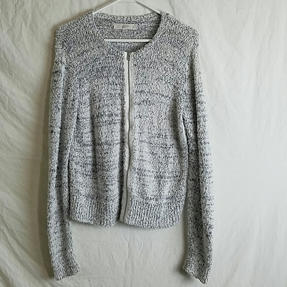Loft Ann Taylor Zip Sweater Size L